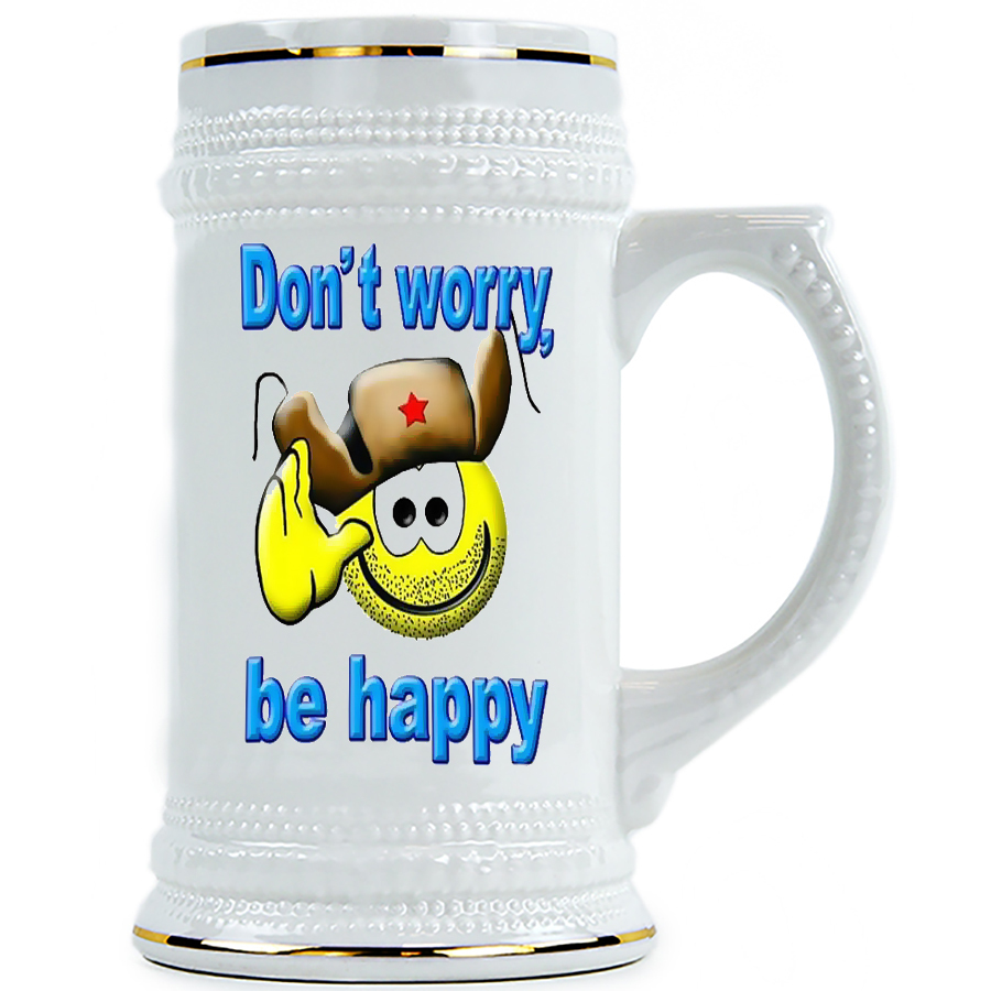 фото Пивная кружка drabs с прикольным фото dont worry be happy