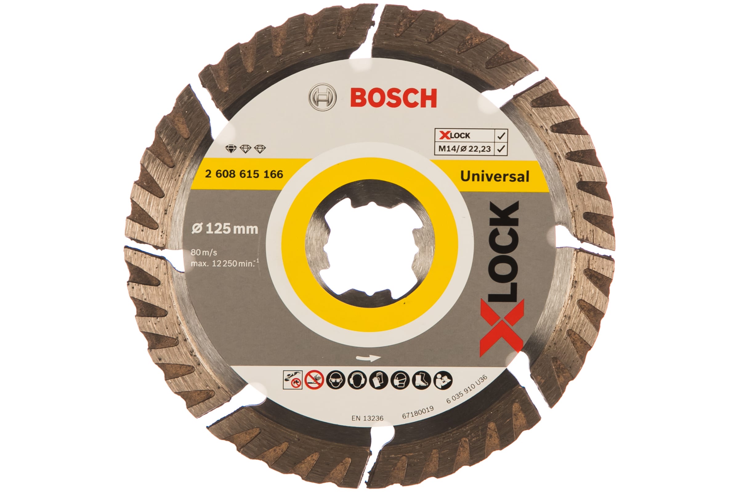 Диск алмазный Standard for Universal X-LOCK (125х22.2 мм) Bosch 2.608.615.166 турбосегментный алмазный диск по железобетону messer