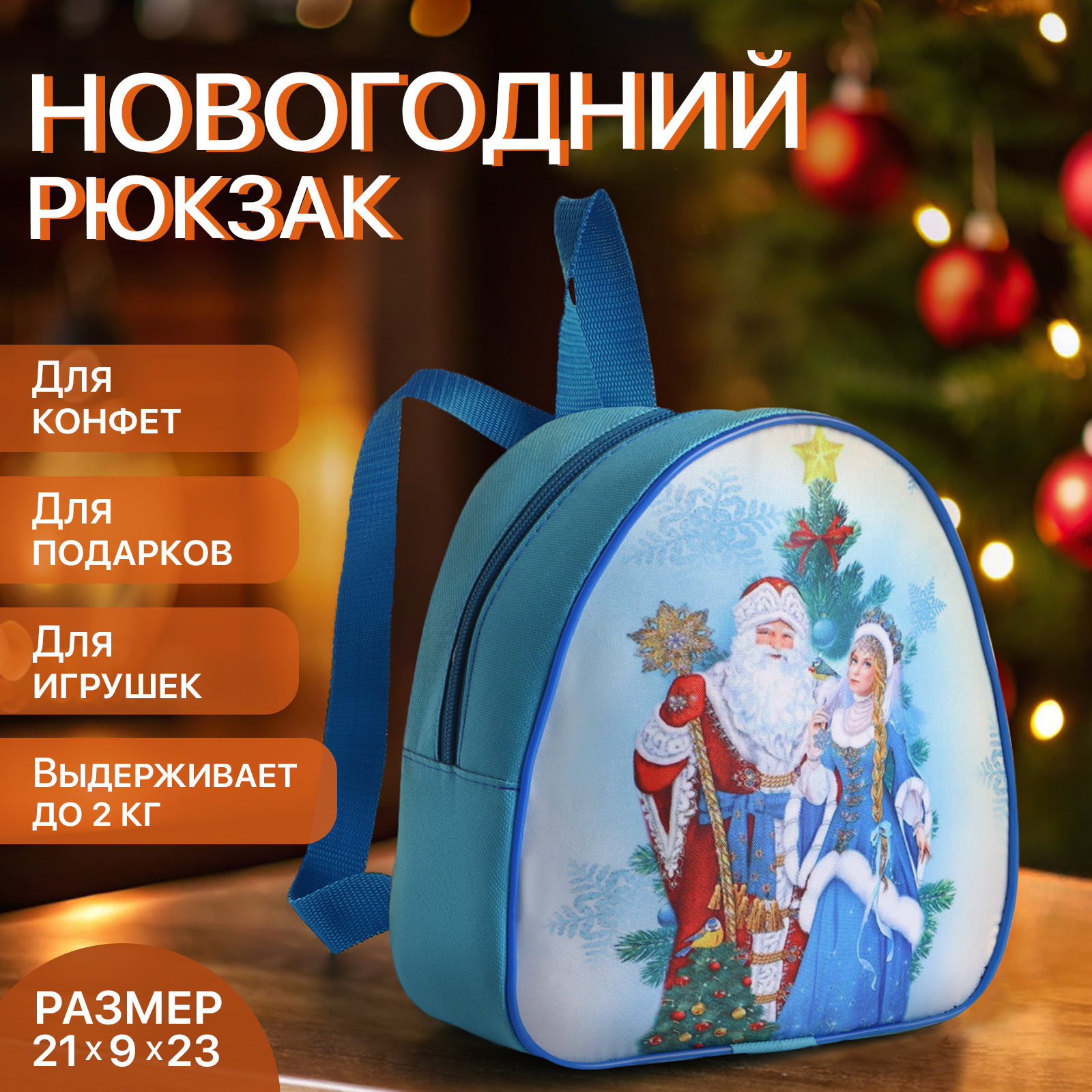 

Рюкзак Выбражулька на молнии Дед Мороз и Снегурочка, 6307909800