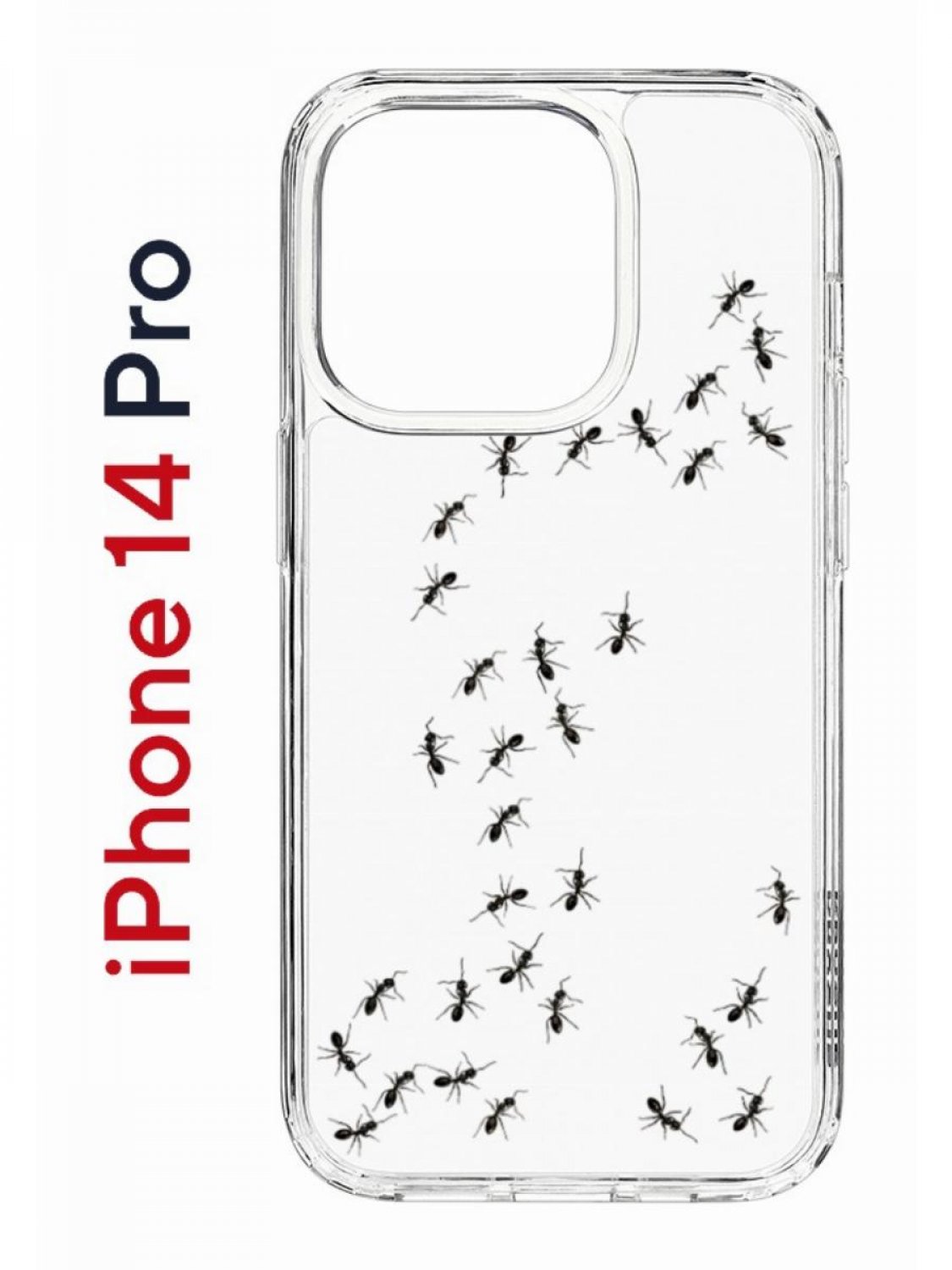 Чехол на iPhone 14 Pro с принтом Kruche Print Муравьи, бампер с защитой камеры