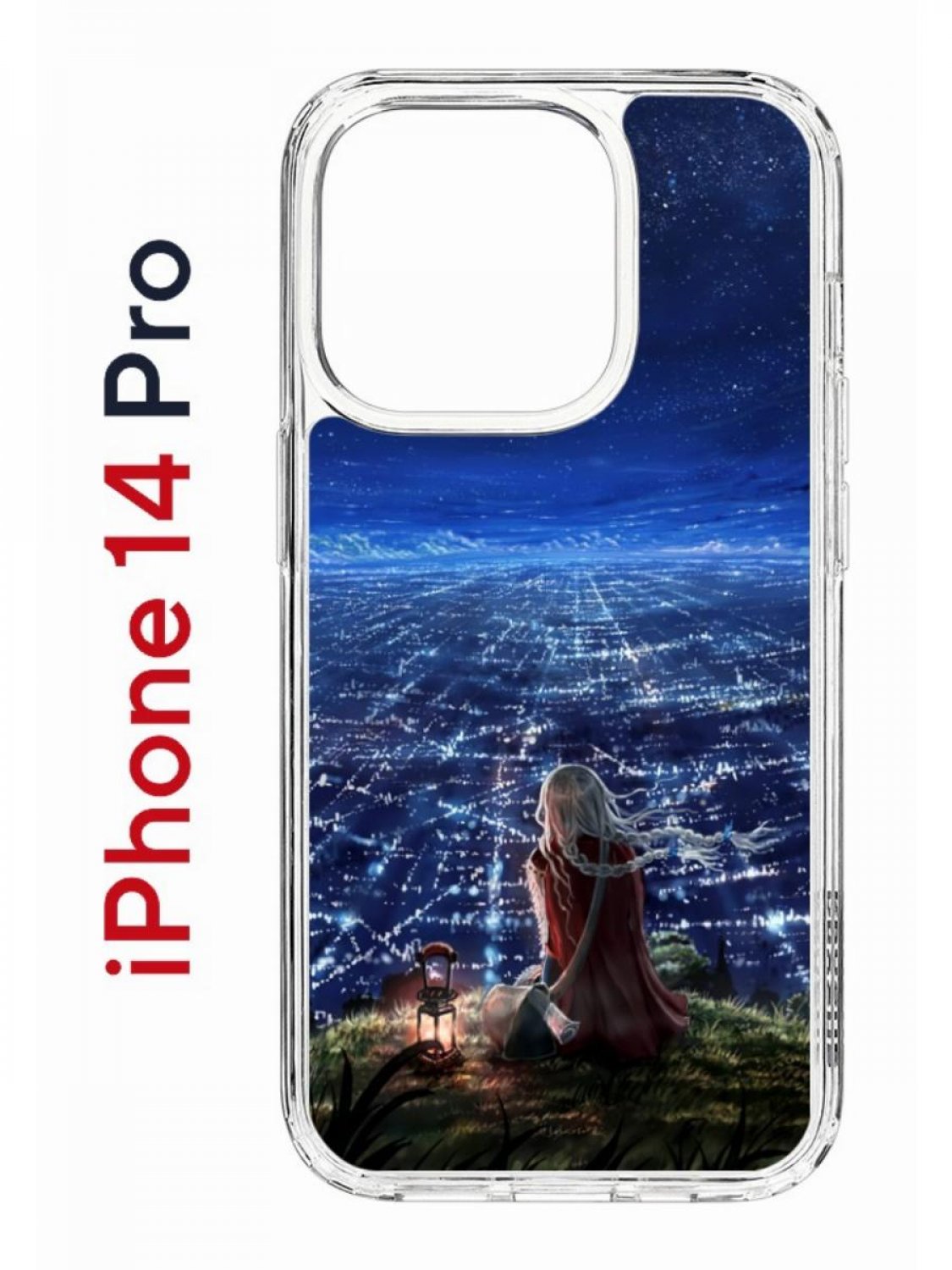 Чехол на iPhone 14 Pro с принтом Kruche Print Ночные Огни, бампер с защитой камеры