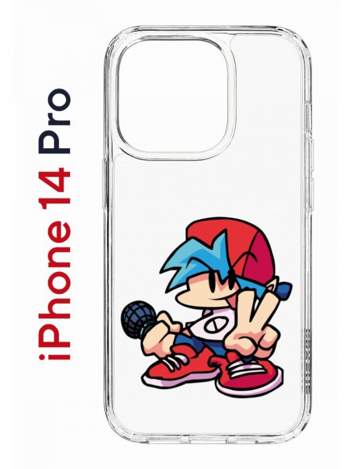 Чехол на iPhone 14 Pro с принтом Kruche Print FNF Boyfrend, бампер с защитой камеры