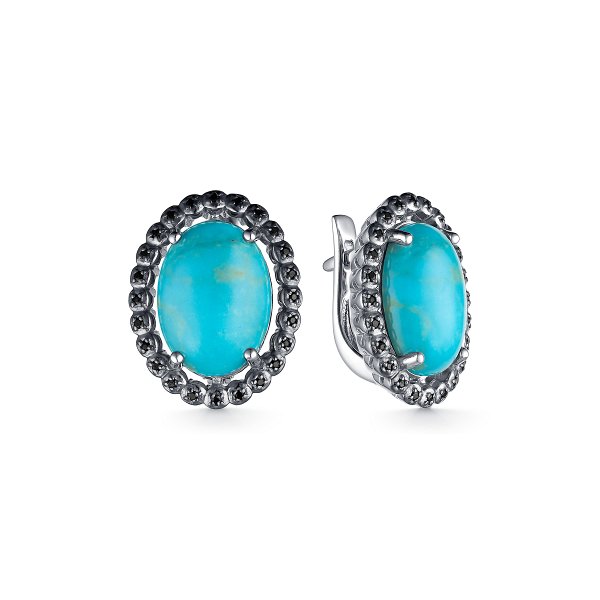 

Серьги из серебра TEO MAORI 8С-3231рчк438216, бирюза/фианит, 8С-3231рчк438216