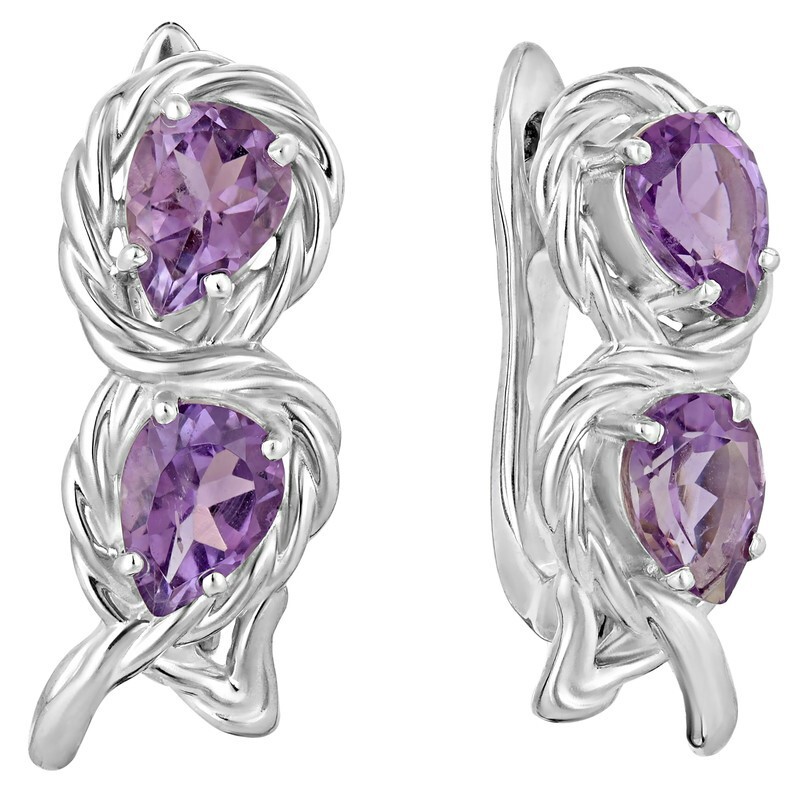 

Серьги из серебра с аметистом LAZURIT-ONLINE 7871NP, 7871NP