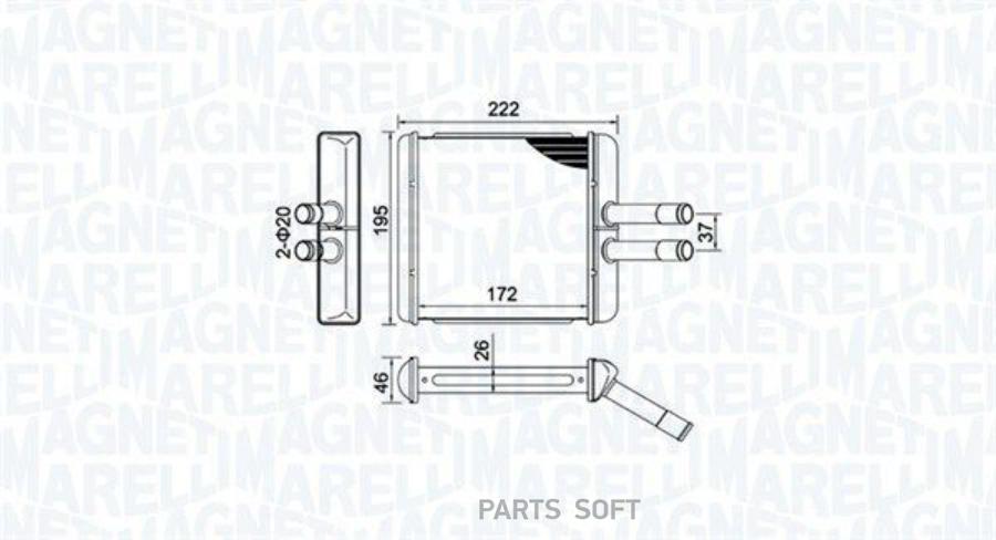 

MAGNETI MARELLI 350218429000 Теплообменник, отопление салона 1шт