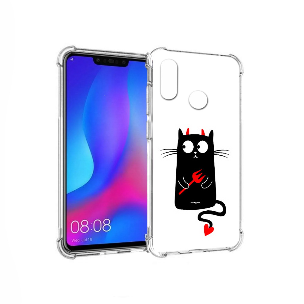 

Чехол MyPads Tocco для Huawei Nova 3 Кот демон (PT115710.27.97), Прозрачный, Tocco