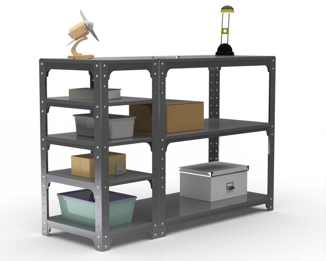 

Стол-верстак Metalex серия KIT 950х1400х400 (с бок. полками) (серый)