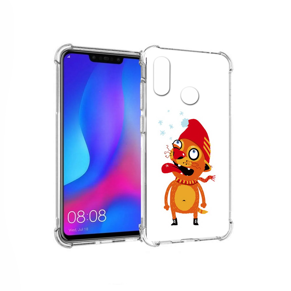 Чехол MyPads Tocco для Huawei Nova 3 Зимний кот (PT115710.27.88)