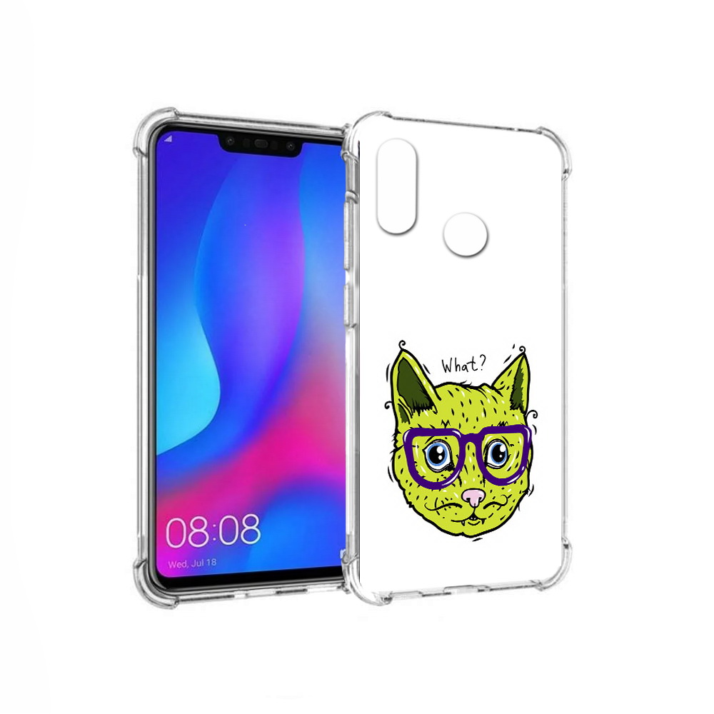 

Чехол MyPads Tocco для Huawei Nova 3 Зеленый кот (PT115710.27.86), Прозрачный, Tocco
