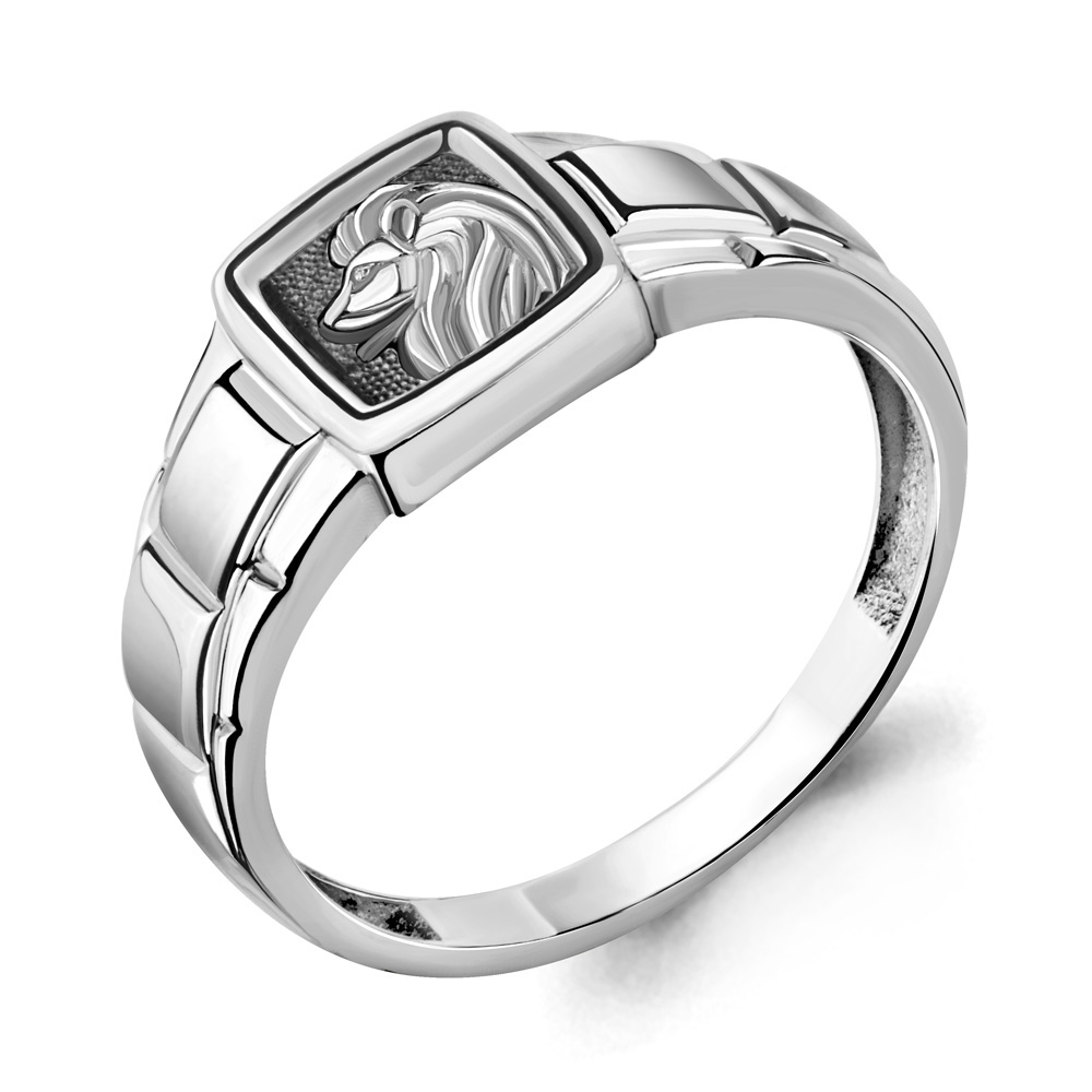 

Кольцо печатка из серебра р. Aquamarine 54693, 54693_925_р