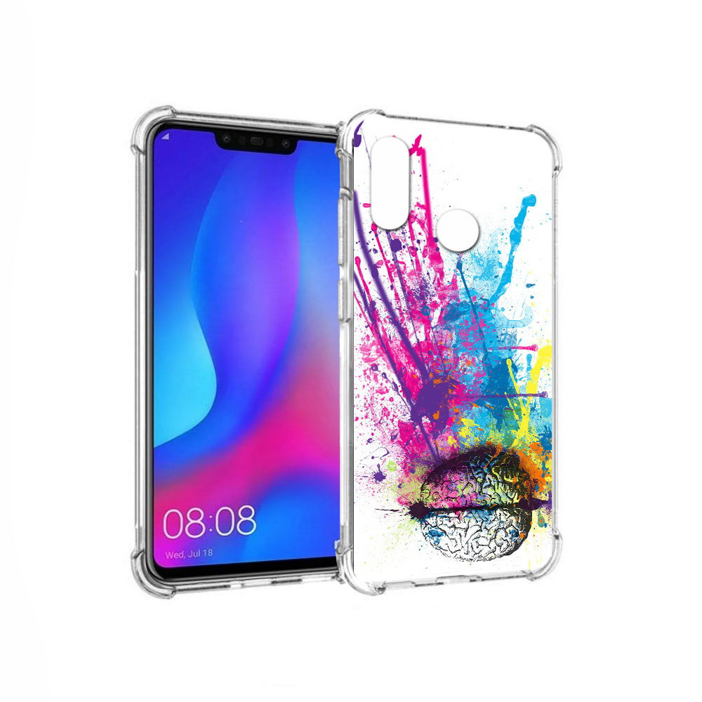 

Чехол MyPads Tocco для Huawei Nova 3 яркий красочный мозг (PT115710.27.710), Прозрачный, Tocco