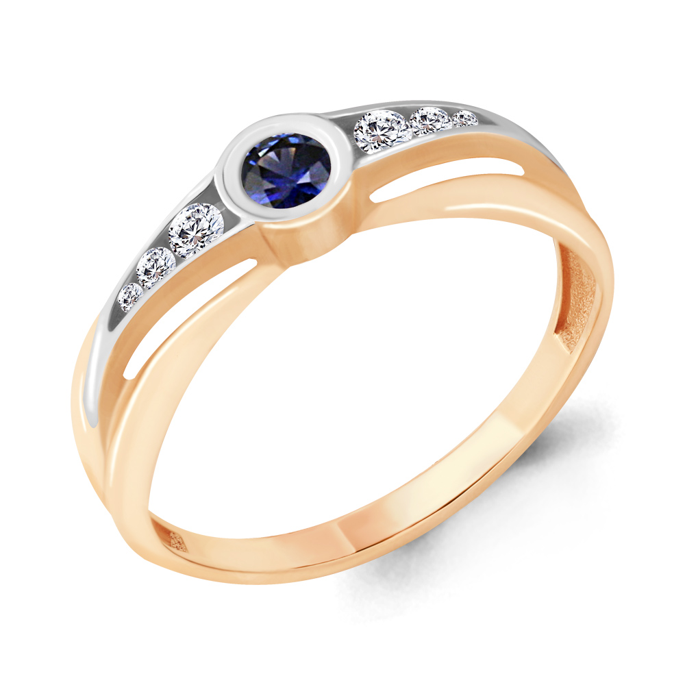 

Кольцо из красного золота с бриллиантом/сапфиром р., Aquamarine 963379к, 963379к_585_кз