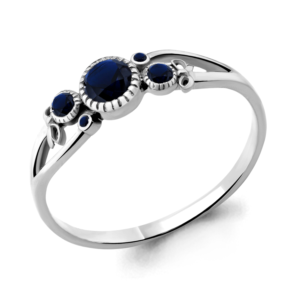 

Кольцо из серебра с сапфиром искусственным р. Aquamarine 68108Б, 68108Б_925_р