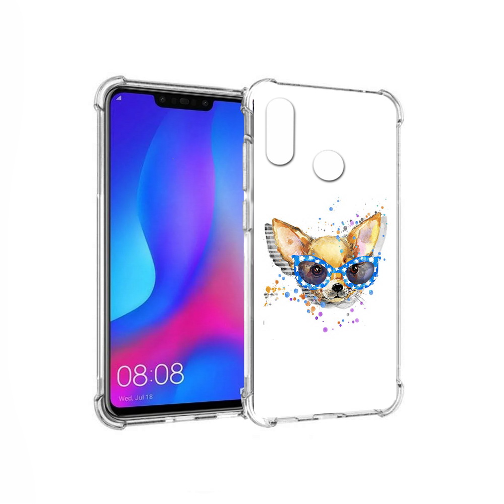 

Чехол MyPads Tocco для Huawei Nova 3 чихуа-хуа в очках (PT115710.27.691), Прозрачный, Tocco