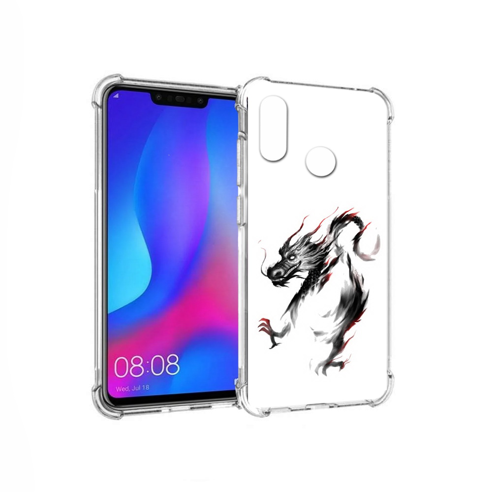 

Чехол MyPads Tocco для Huawei Nova 3 черный дракон (PT115710.27.690), Прозрачный, Tocco