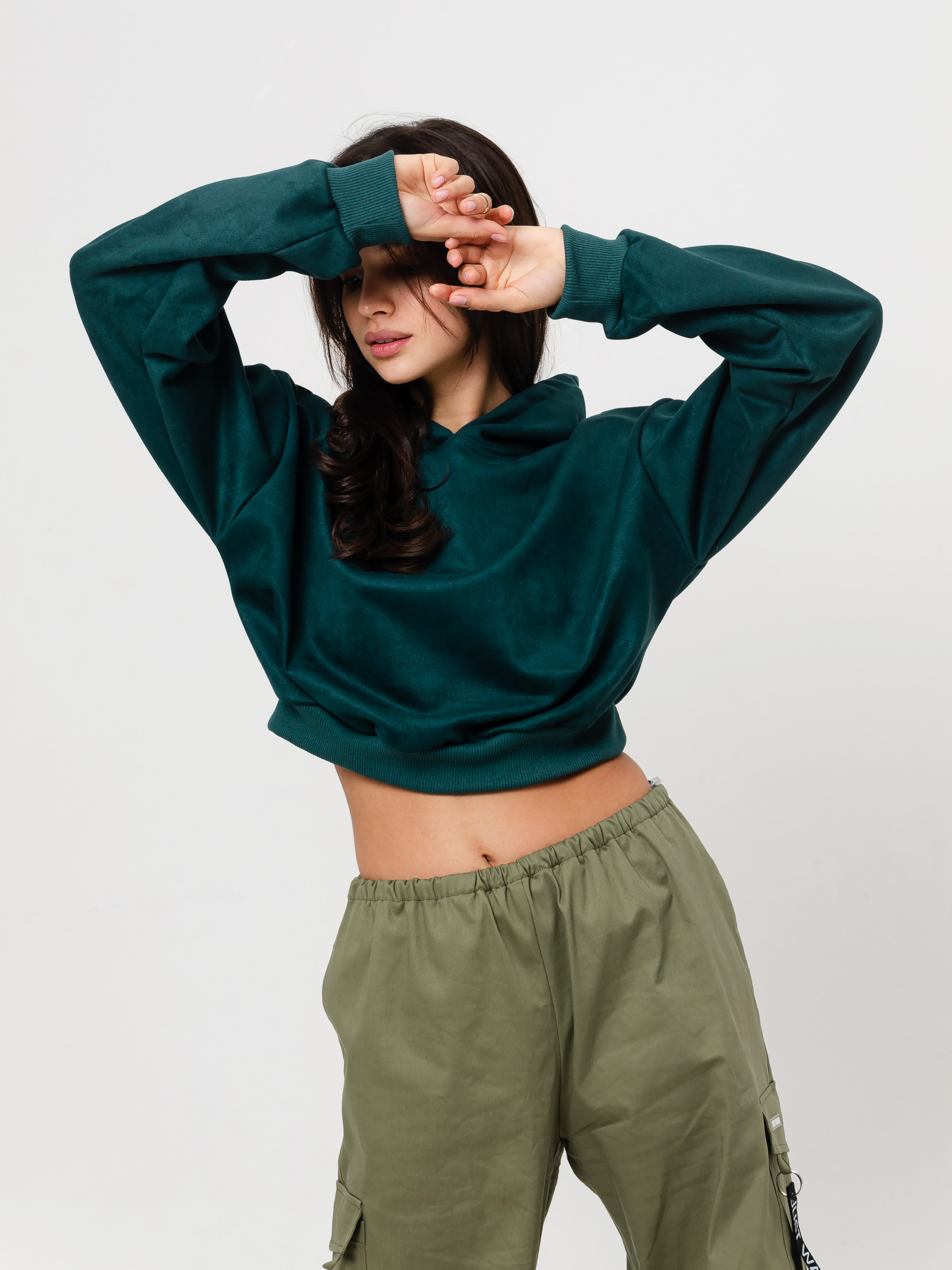 Свитшот женский prosche 1011 зеленый XS-M