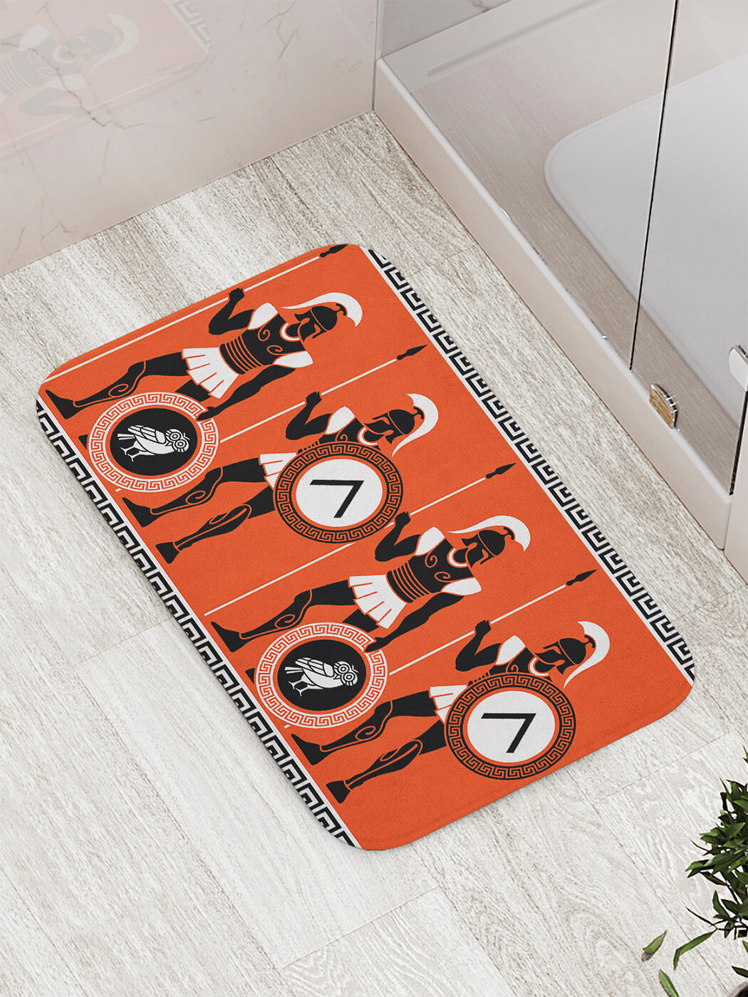 

Коврик противоскользящий JoyArty "Античные воины" для ванной, сауны, бассейна, 77х52 см, Античные воины