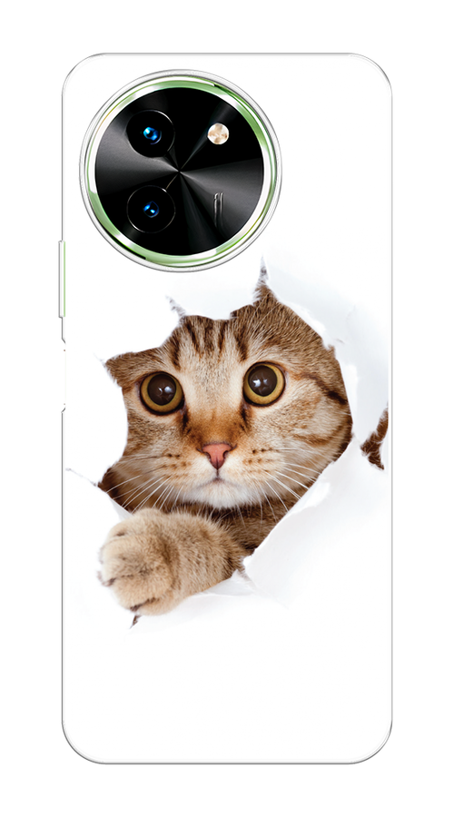 

Чехол на Vivo T3x/Y38 5G "Кот и бумага", Белый;коричневый, 2610650-1