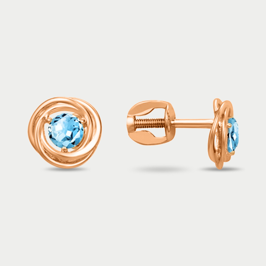 

Серьги из розового золота Династия 000682-1310, топаз, 000682-1310