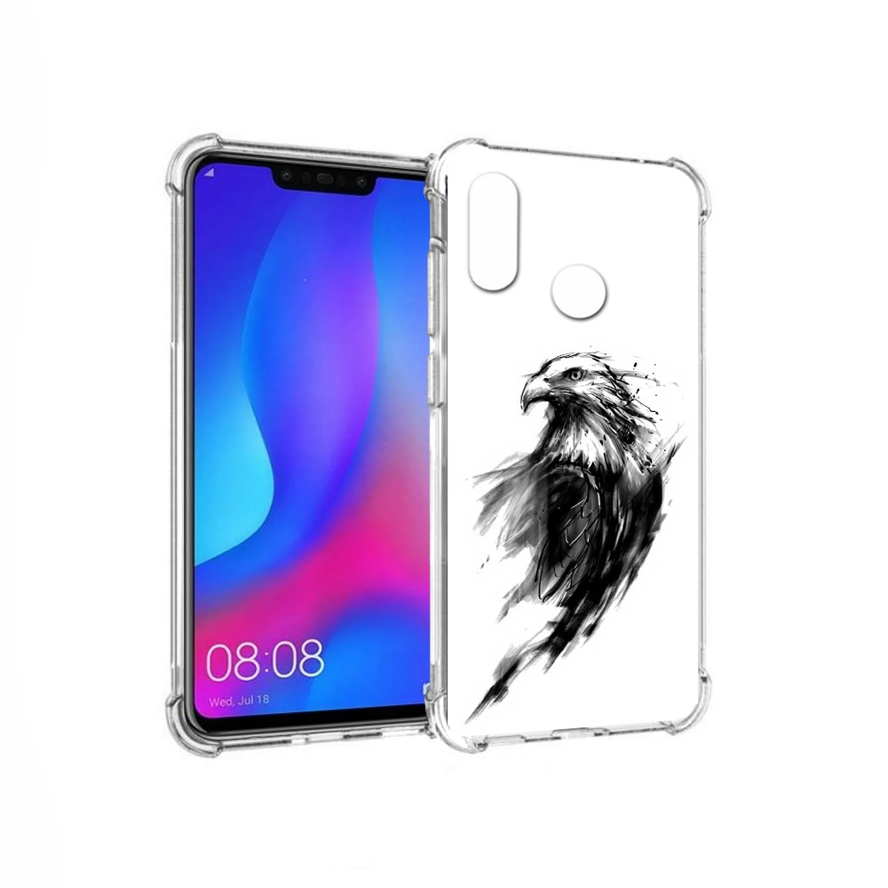 

Чехол MyPads Tocco для Huawei Nova 3 чб птица (PT115710.27.670), Прозрачный, Tocco