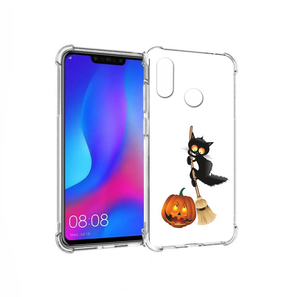 

Чехол MyPads Tocco для Huawei Nova 3 хэлуинский котик (PT115710.27.667), Прозрачный, Tocco