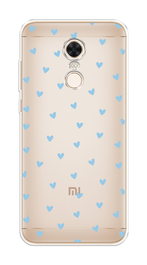 

Чехол на Xiaomi Redmi 5 Plus "Голубые сердечки паттерн", Голубой;прозрачный, 33150-1