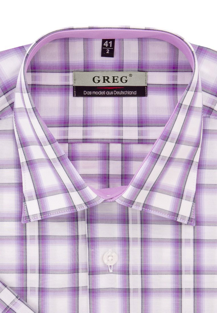 

Рубашка мужская Greg 01-00010901 фиолетовая 38, Фиолетовый, 01-00010901