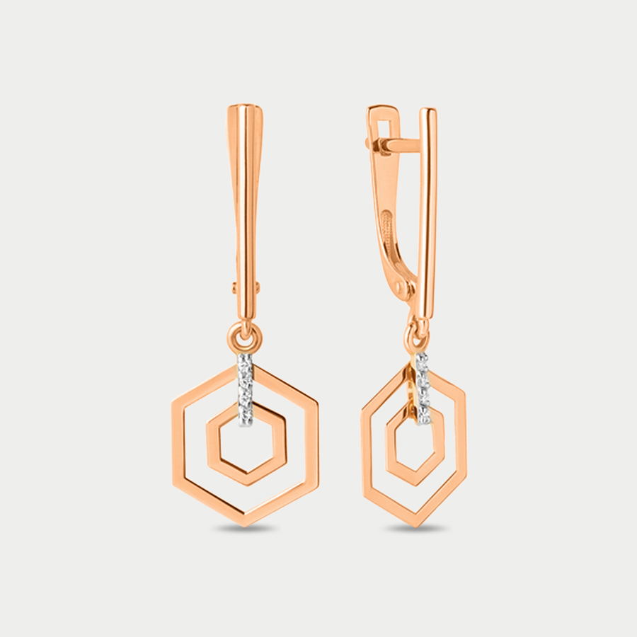

Серьги из розового золота Династия 500102-1102, фианит, 500102-1102