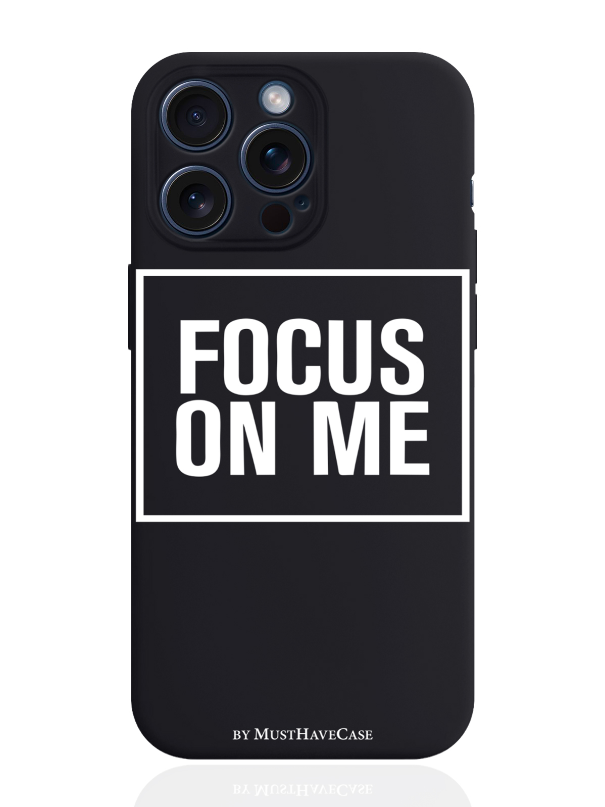 

Чехол для смартфона iPhone 15 Pro Max Focus on me силиконовый черный, Черный;белый