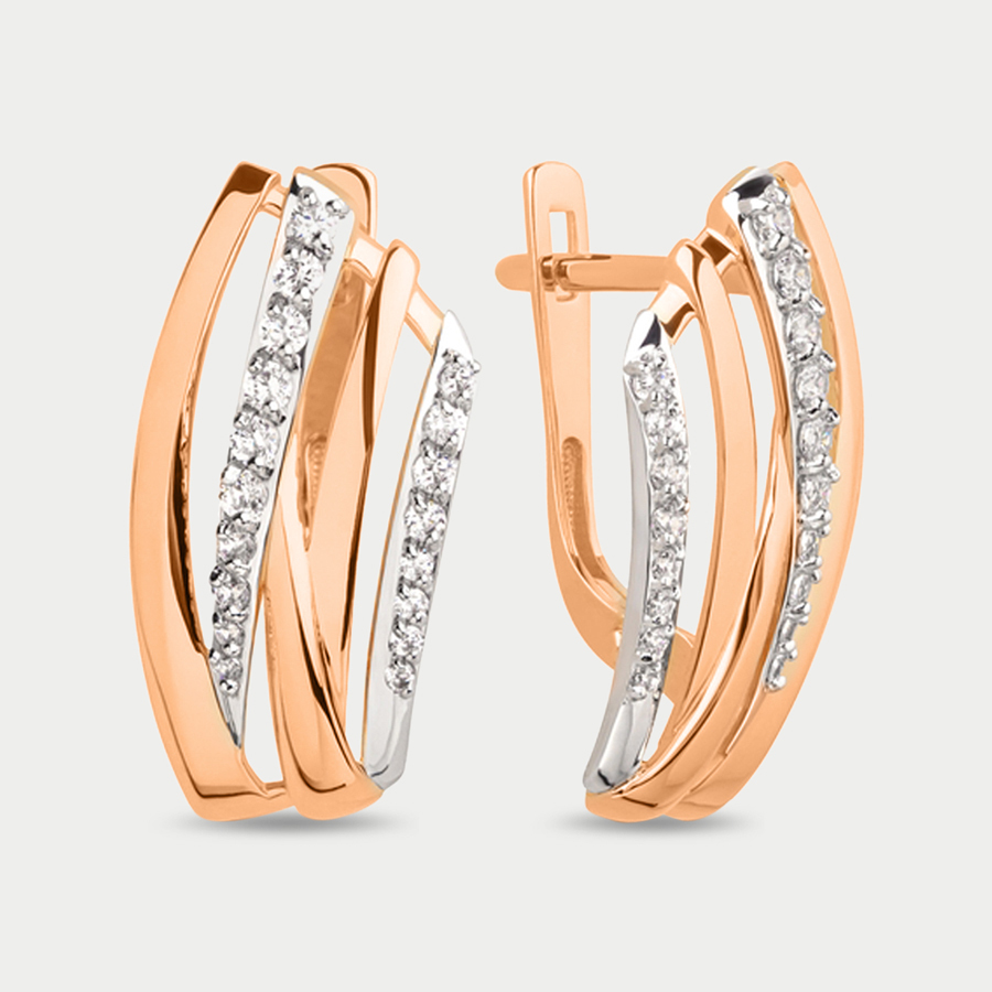 

Серьги из розового золота Династия 023242-1102, фианит, 023242-1102