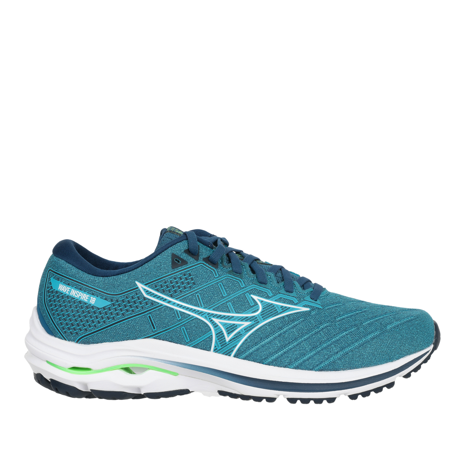 

Кроссовки мужские Mizuno Men Wave Inspire 18 J1Gc2244_02 зеленые 8 UK, Зеленый, Men Wave Inspire 18