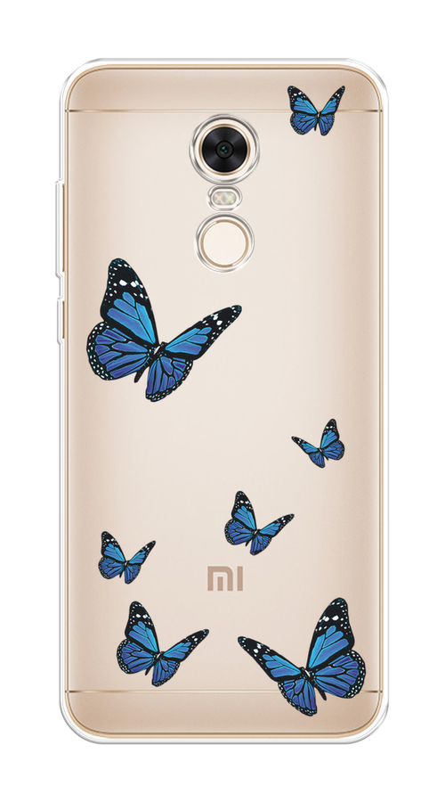 

Чехол на Xiaomi Redmi 5 Plus "Blue butterflies", Синий;черный, 33150-1