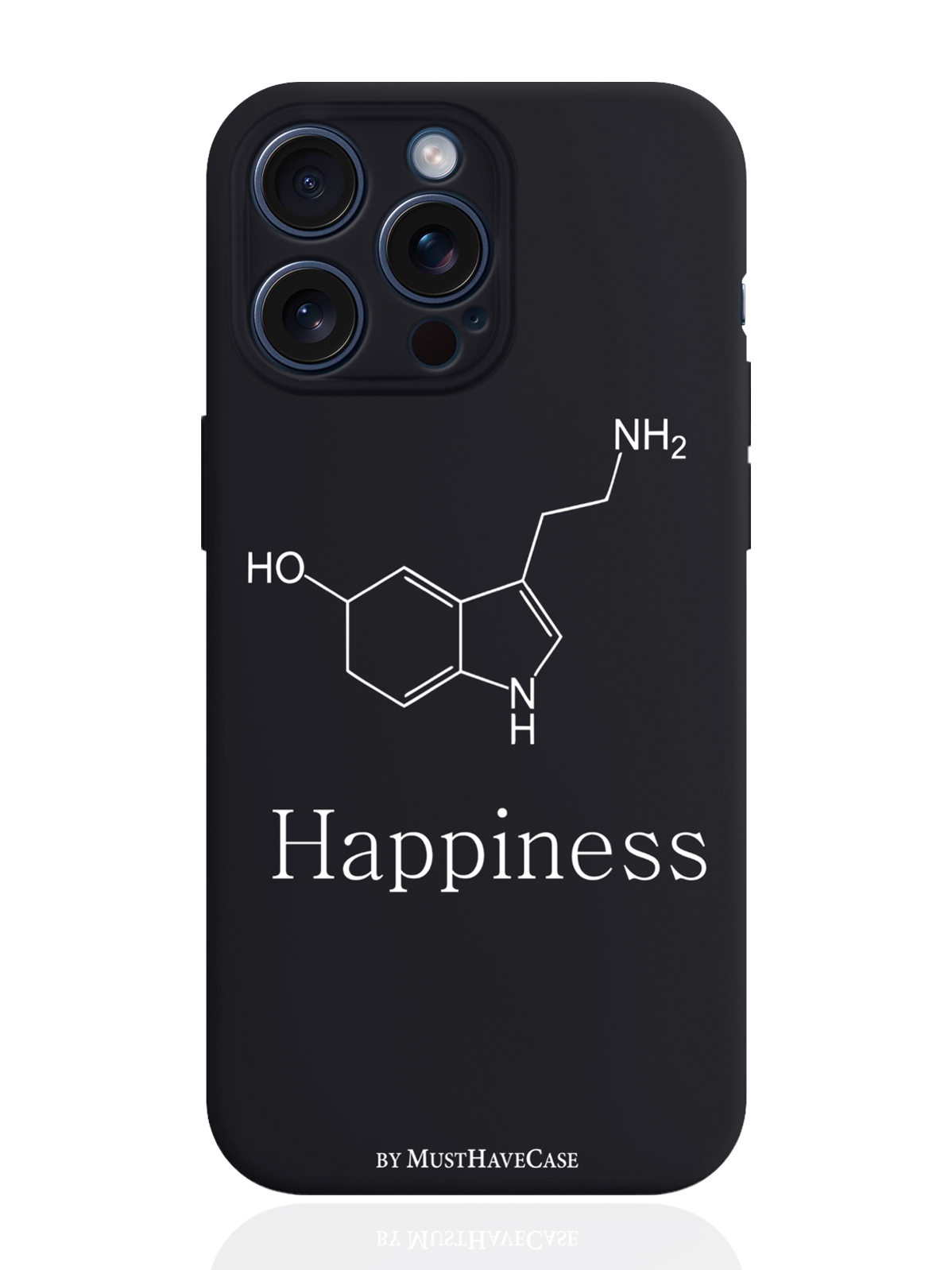 

Чехол для смартфона iPhone 15 Pro Max Молекула счастья силиконовый черный, Черный;белый