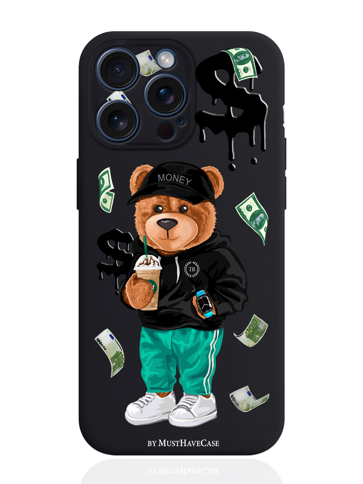 

Чехол для смартфона iPhone 15 Pro Max Tony Bear/ Мишка Тони силиконовый черный, Черный;зеленый;коричневый
