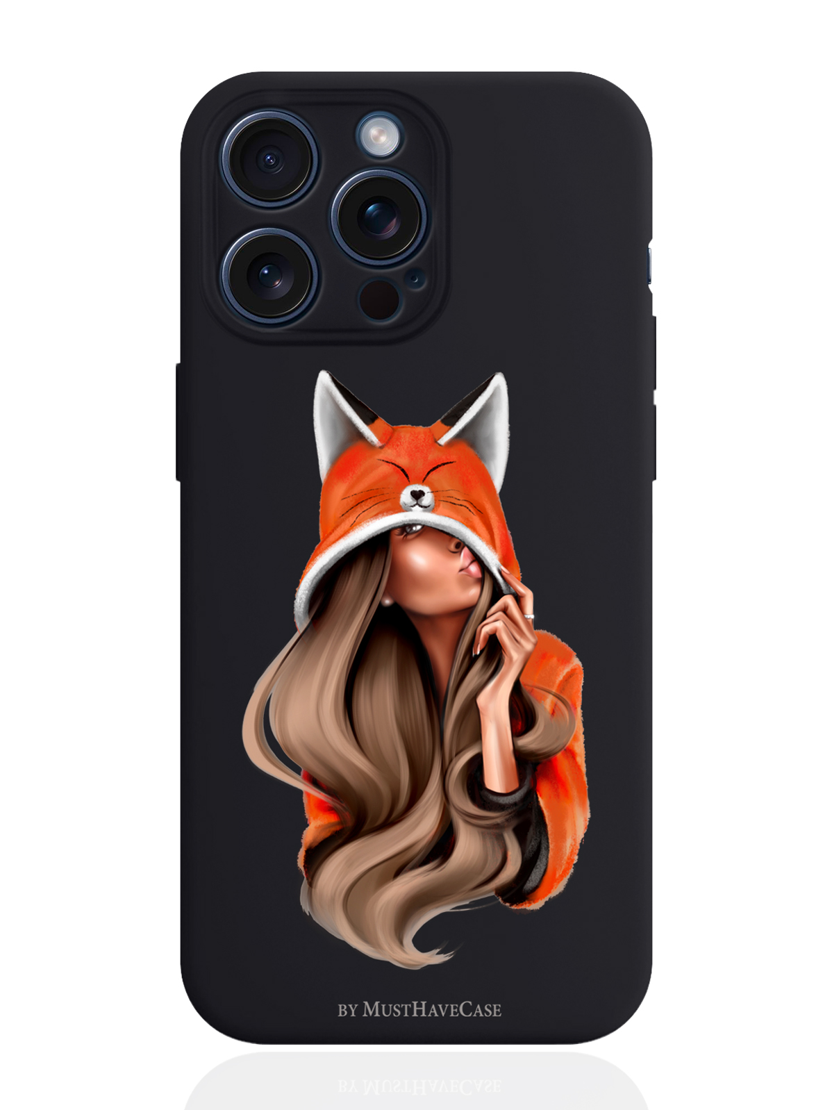 

Чехол для смартфона iPhone 15 Pro Max Foxy Girl/ Лисичка силиконовый черный, Оранжевый;черный