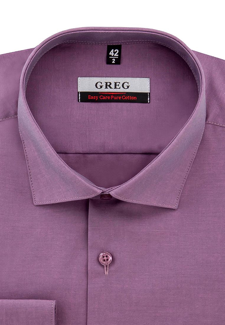 

Рубашка мужская Greg 01-00014559 фиолетовая 39, Фиолетовый, 01-00014559