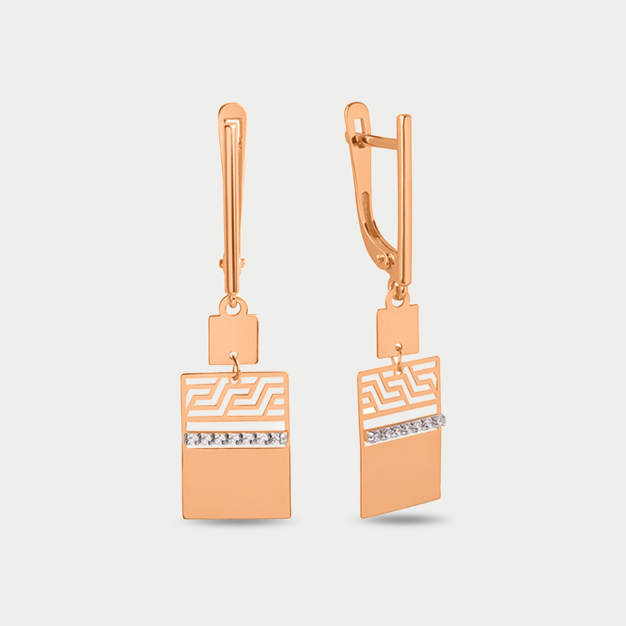 

Серьги из розового золота Династия 500732-1102, фианит, 500732-1102