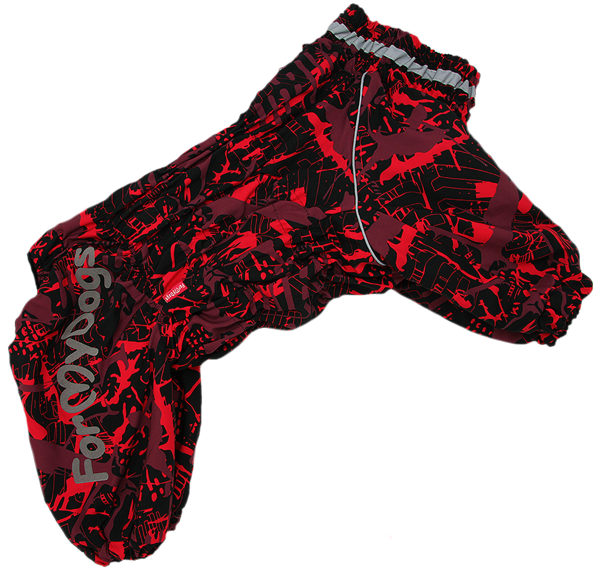 фото Комбинезон для собак for my dogs fw900-2020, женский, красный, черный, b1, спина 40 см