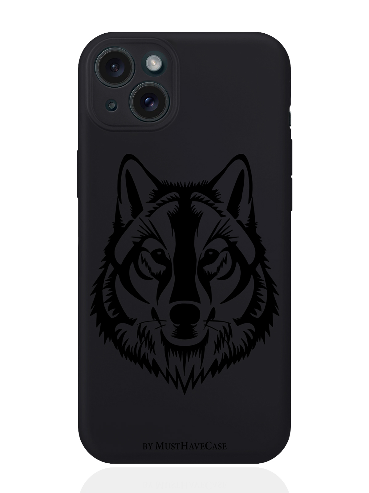 

Чехол для смартфона iPhone 15 Plus Волк силиконовый черный