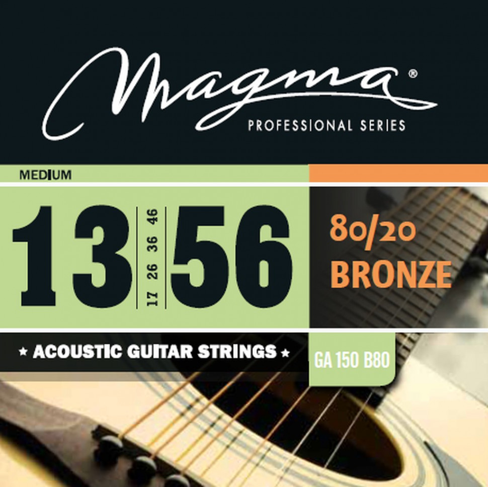 Комплект струн для акустической гитары 13-56 Magma Strings GA150B80 881₽