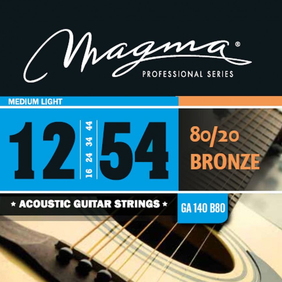 Комплект струн для акустической гитары 12-54 Magma Strings GA140B80 881₽