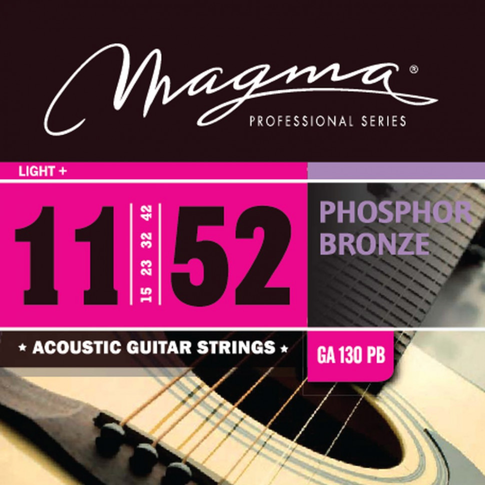 Комплект струн для акустической гитары 11-52 Magma Strings GA130PB 965₽