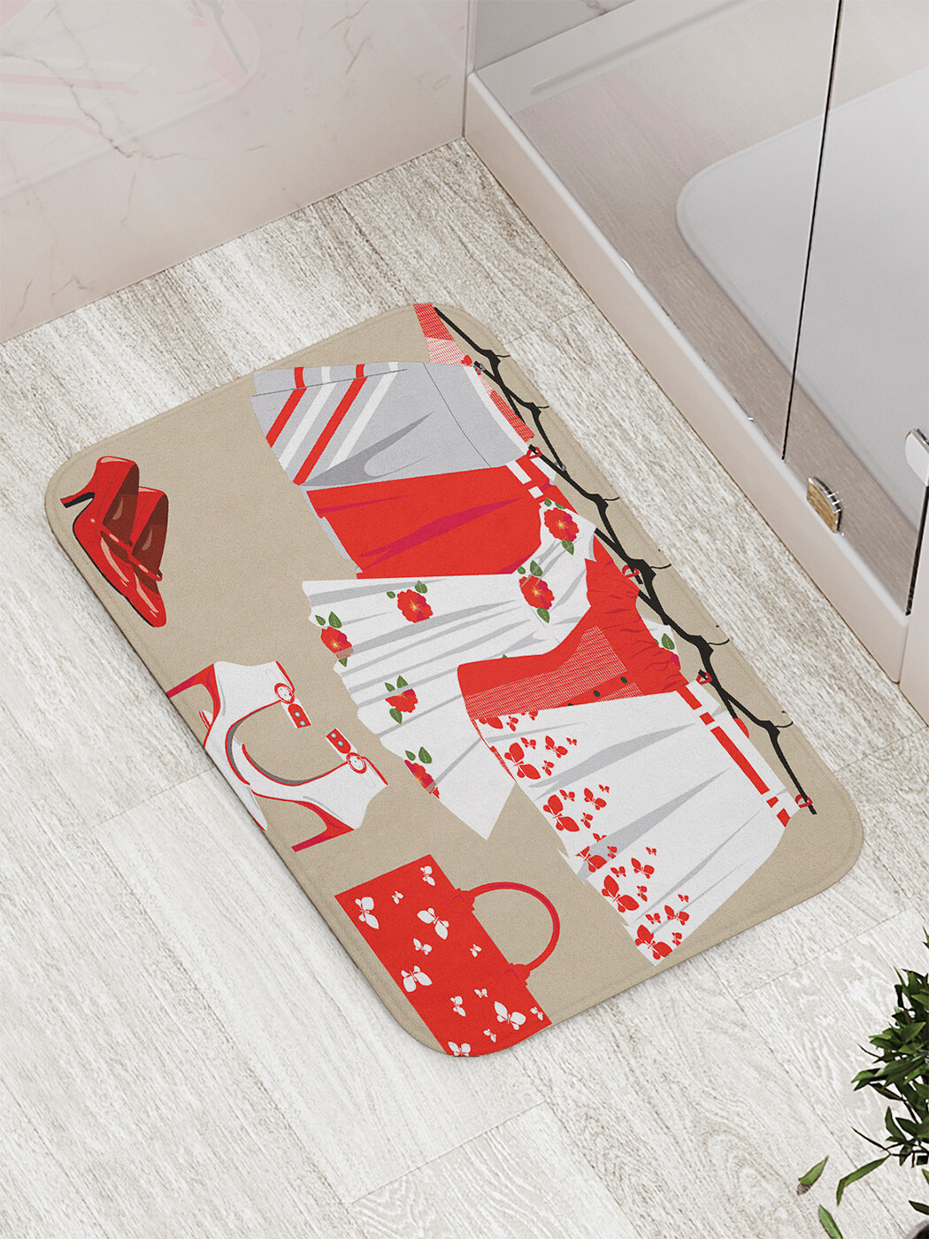 

Коврик противоскользящий JoyArty "Платья на выбор" для ванной, сауны, бассейна, 77х52 см, Платья на выбор