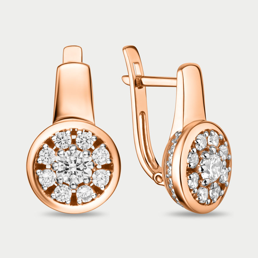 

Серьги из розового золота Династия 903352-1102, фианит, 903352-1102