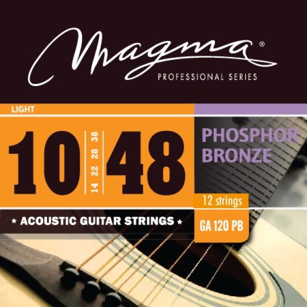 Комплект струн для акустической гитары 10-48 Magma Strings GA120PB 965₽