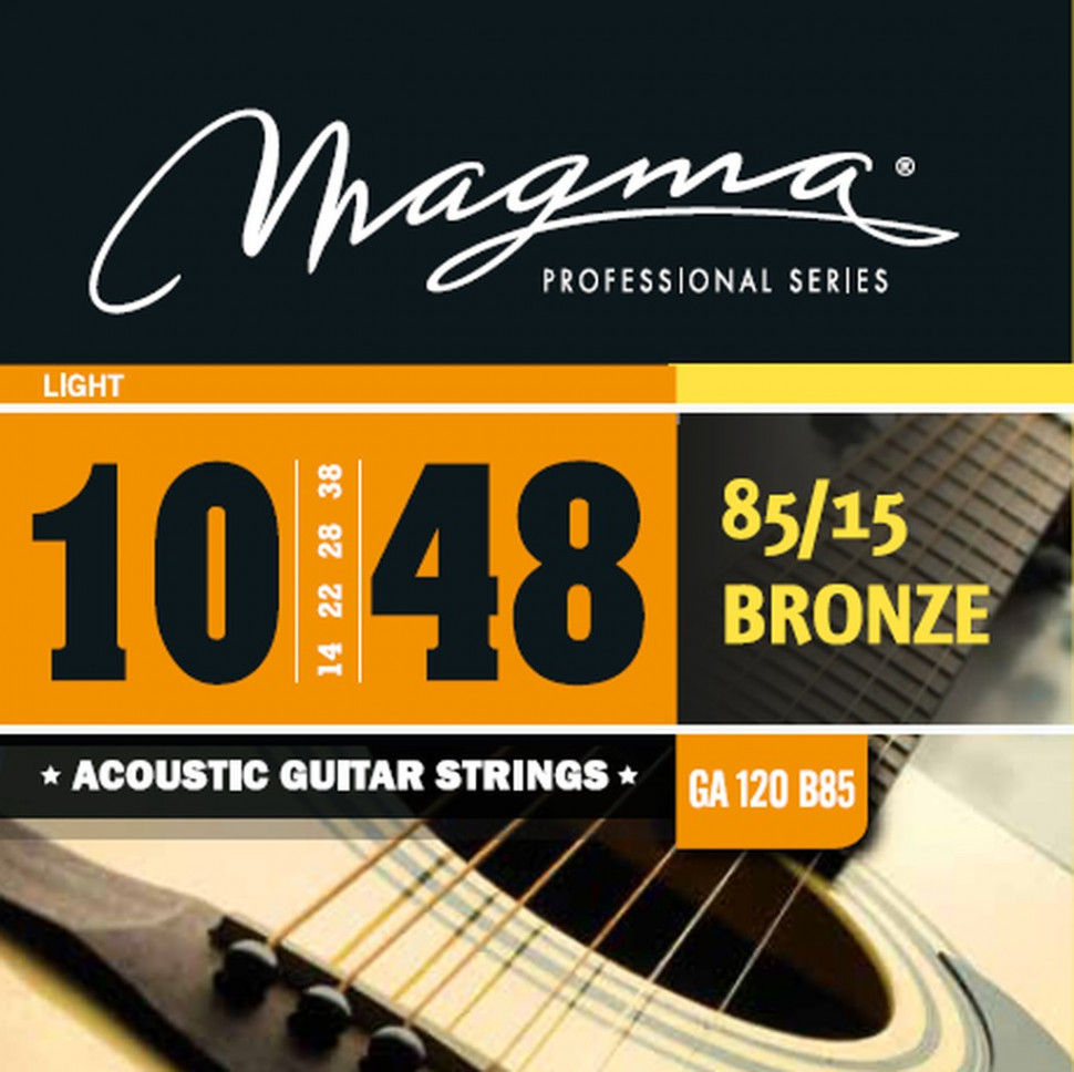 Комплект струн для акустической гитары 10-48 Magma Strings GA120B85 881₽