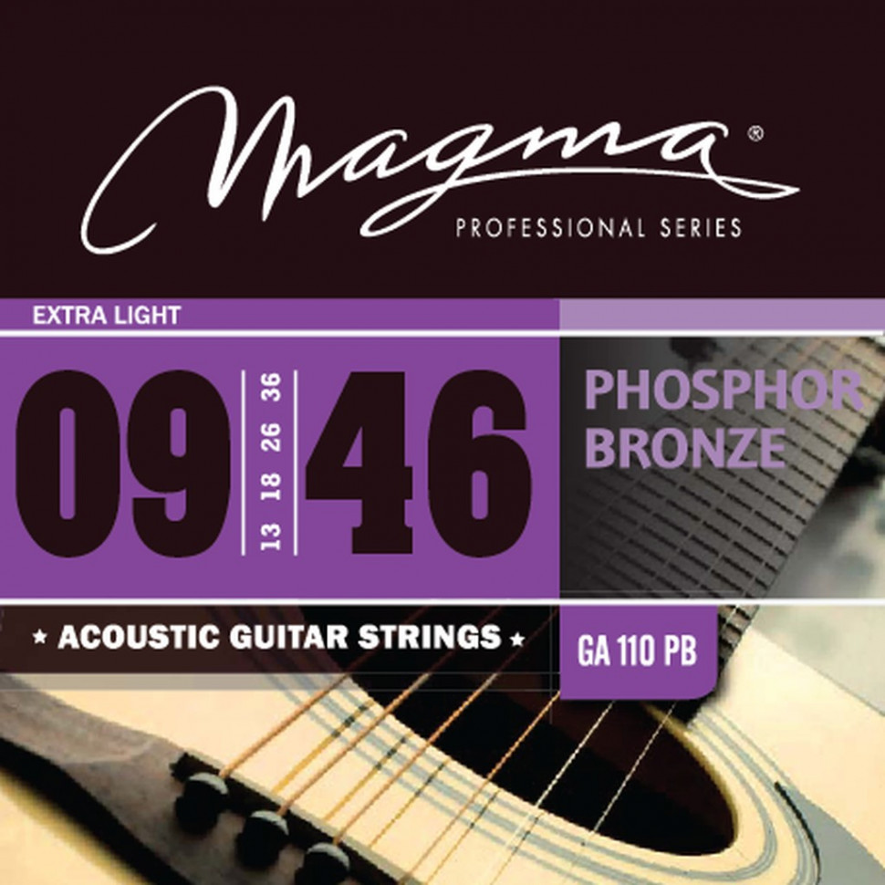 Комплект струн для акустической гитары 9-46 Magma Strings GA110PB 881₽