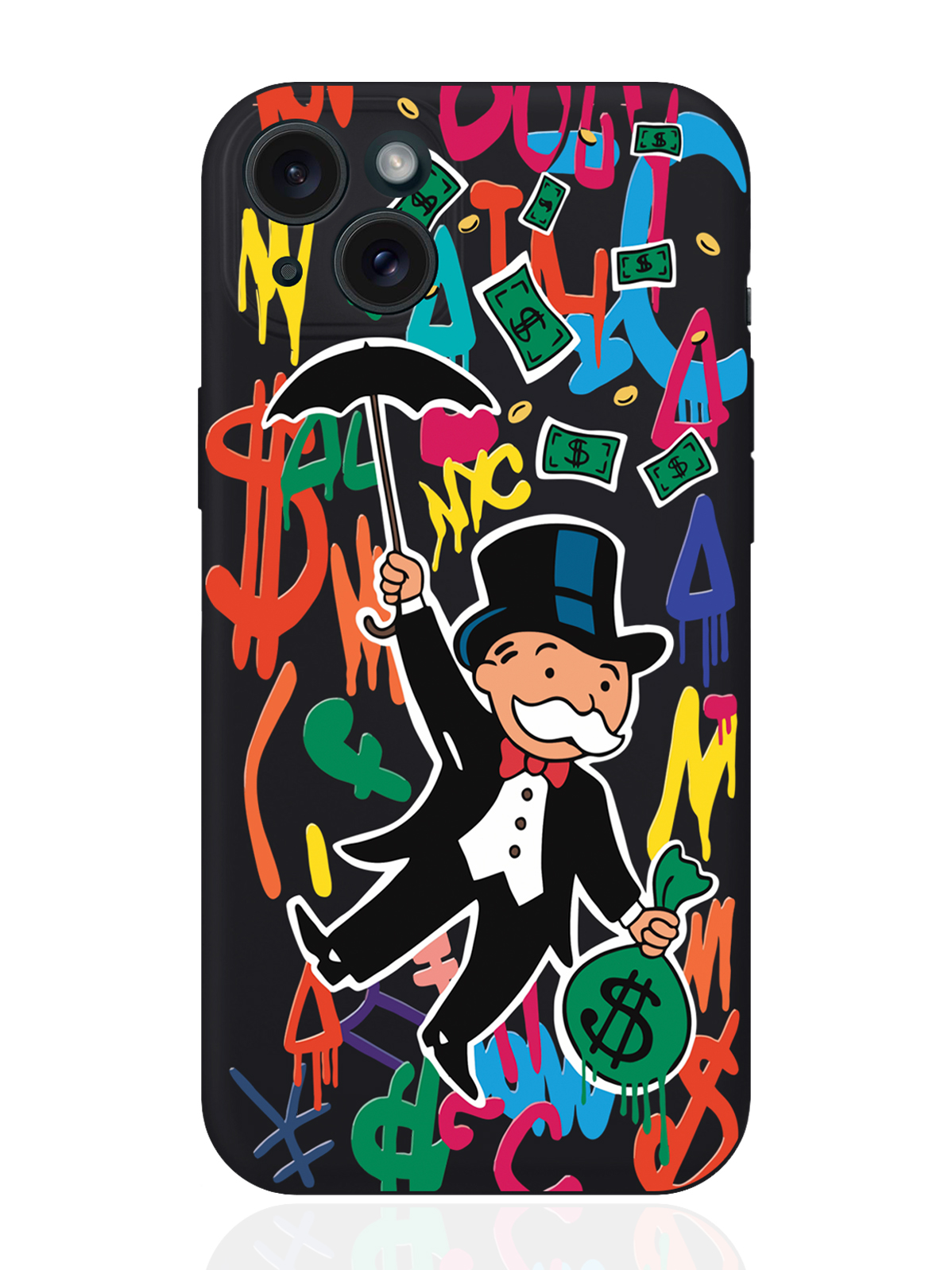 

Чехол для смартфона iPhone 15 Plus Rich uncle PennyBags силиконовый черный, Оранжевый;черный