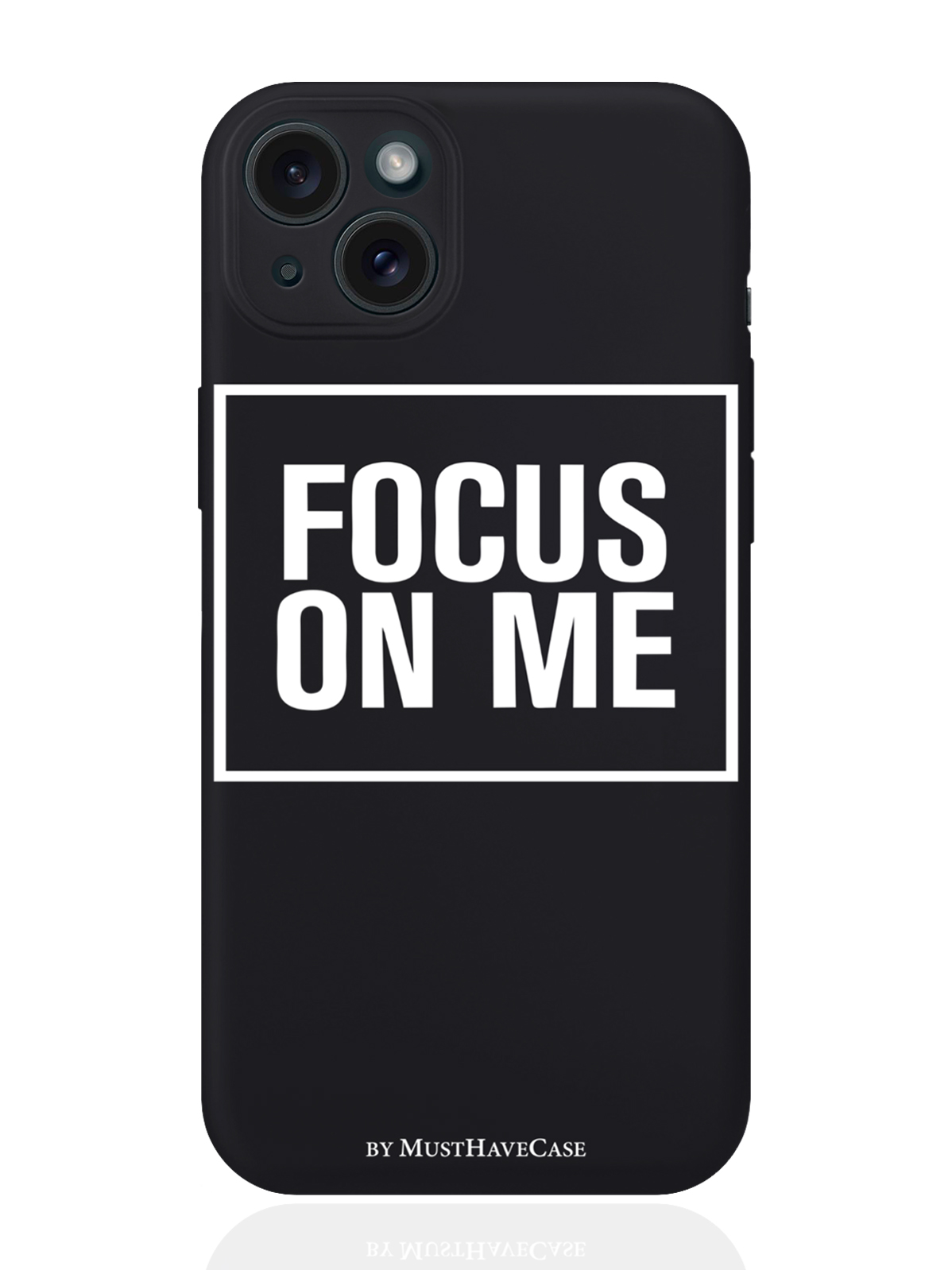 

Чехол для смартфона iPhone 15 Plus Focus on me силиконовый черный, Черный;белый