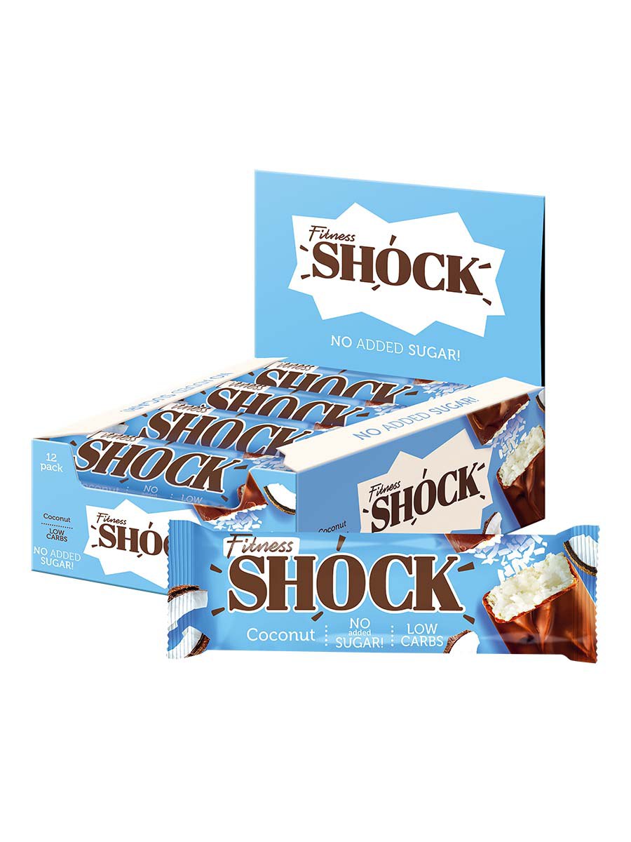 

Батончики без сахара Кокос FitnesShock 50гр х 12 шт, 890493, FITNESSHOCK SHOCK